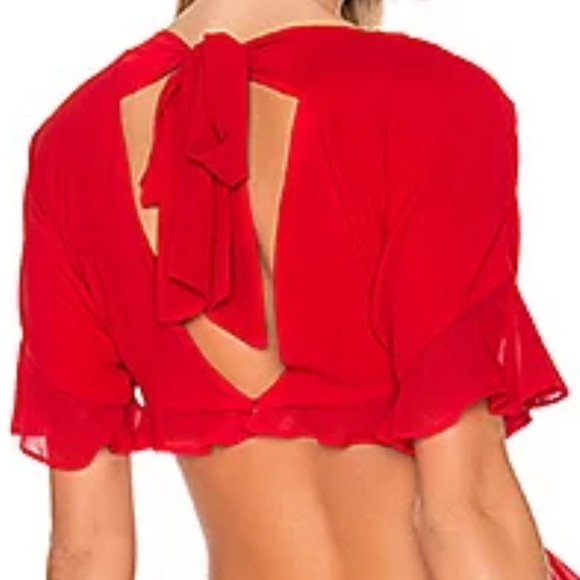 Red Marissa Maxi Ruffle Revolve x Fame & Partners! Valentine’s Day in stunner! - Picture 5 of 11